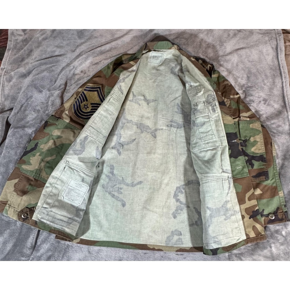 Vintage‎ American Apparel Coat Mens Medium Woodland Camo BDU Combat US Air Force - Picture 7 of 12